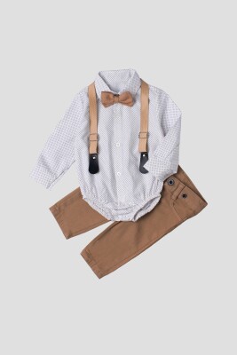Wholesale Baby Boys 4-Piece Shirt Pants Suspender and Bowtie 6-24M Kidexs 1026-35039 - Kidexs