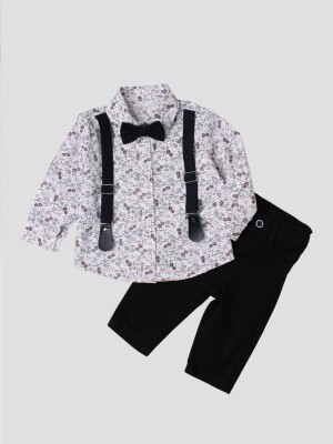 Wholesale Baby Boys 4-Piece Shirt Pants Suspender and Bowtie 6-24M Kidexs 1026-35061 - 3