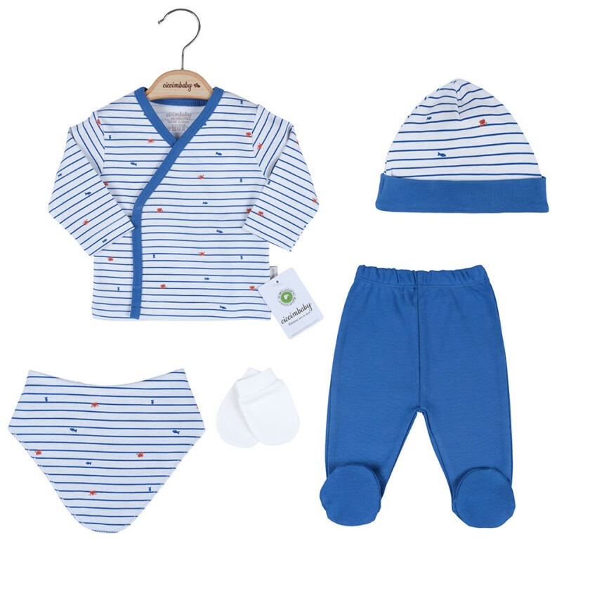 Wholesale Baby Boys 5-Piece Newborn Set 0-3M Ciccimbaby 1043-4863 - 1