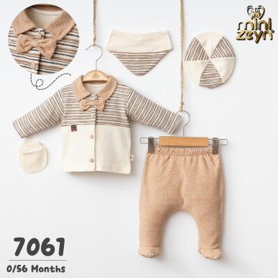Wholesale Baby Boys 5-Piece Newborn Set 0-3M Minizeyn 2014-7061 Коричневый 