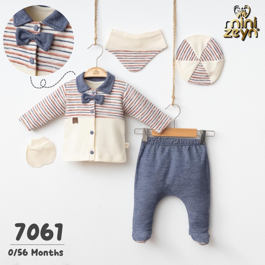 Wholesale Baby Boys 5-Piece Newborn Set 0-3M Minizeyn 2014-7061 - 2