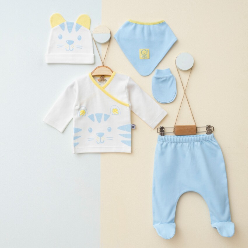 Wholesale Baby Boys 5-Pieces Newborn Set 0-1M Vina baby 2042-00100 - 1