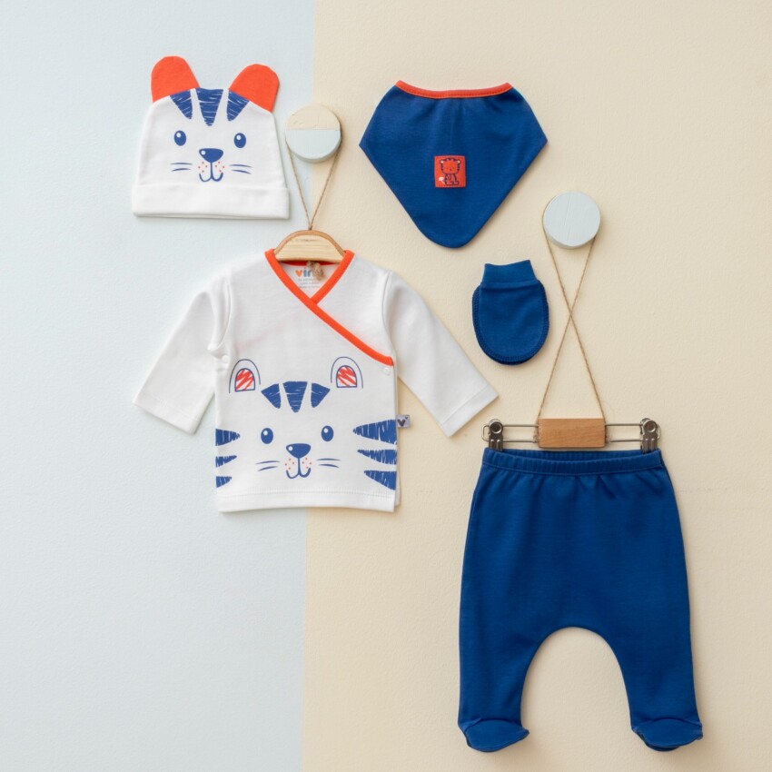 Wholesale Baby Boys 5-Pieces Newborn Set 0-1M Vina baby 2042-00100 - 3