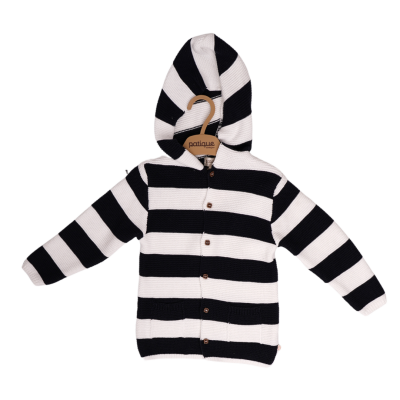 Wholesale Baby Boys Organic Cotton Striped Knit Cardigan 3-12M Patique 1061-21063 - 1