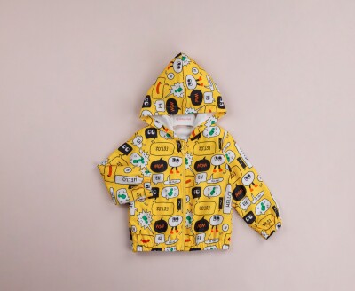 Wholesale Baby Boys Patterned Raincoat with Hooded 9-24M BabyRose 1002-8433 Жёлтый 