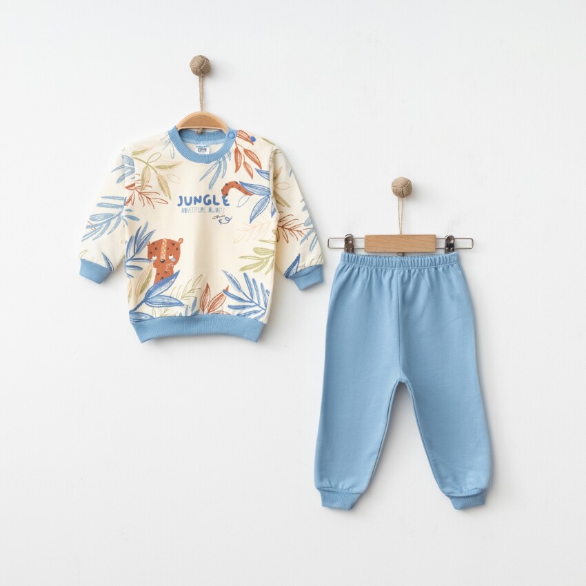 Wholesale Baby Boys Patterned Tracksuit Set 9-18M Hoppidik 2017-2361 - 1