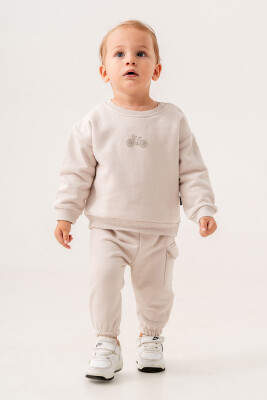 Wholesale Baby Boys Printed Basic Tracksuit Set 6-18M Tuffy 1099-0823 - 5