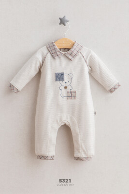 Wholesale Baby Boys Printed Jumpsuit 0-6M Tongs 1028-5321 Серый 