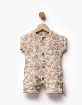 Wholesale Baby Boys Printed Rompers 3-9M Flexi Baby 2063-221135 Молочно-кофейный