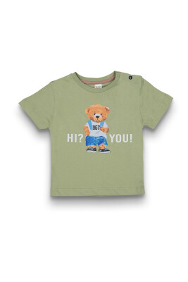 Wholesale Baby Boys Printed T-Shirt 6-18M Tuffy 1099-1702 Хаки 