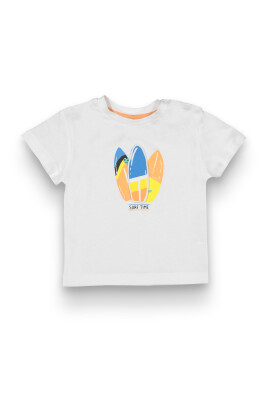 Wholesale Baby Boys Printed T-Shirt 6-18M Tuffy 1099-1706 Белый 