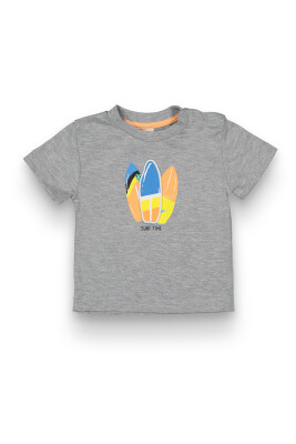 Wholesale Baby Boys Printed T-Shirt 6-18M Tuffy 1099-1706 Серый 