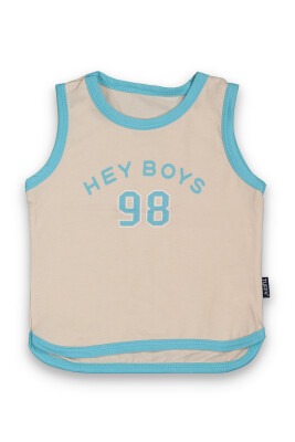 Wholesale Baby Boys Printed T-shirt 6-18M Tuffy 1099-8003 Бежевый 