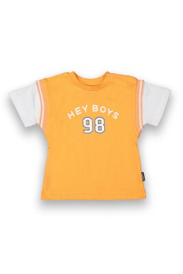 Wholesale Baby Boys Printed T-shirt 6-18M Tuffy 1099-8024 Оранжевый 