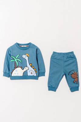 Wholesale Baby Boys Printed Tracksuit Set 6-18M Tuffy 1099-0803 Индиговый 