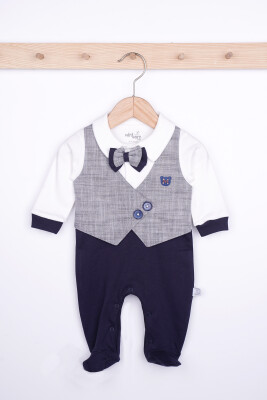 Wholesale Baby Boys Rompers 0-6M Miniborn 2019-6038 Темно-синий