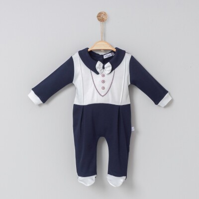 Wholesale Baby Boys Rompers 0-6M Miniborn 2019-6088 Темно-синий