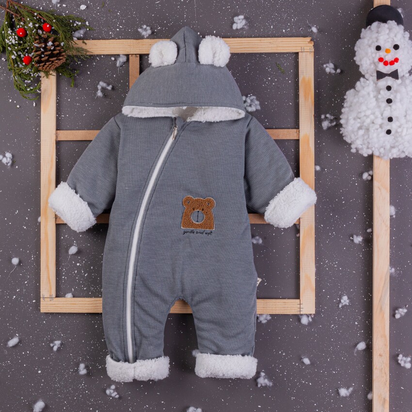 Wholesale Baby Boys Rompers With Hoodie 3-12M BabyZ 1097-4351 - 1