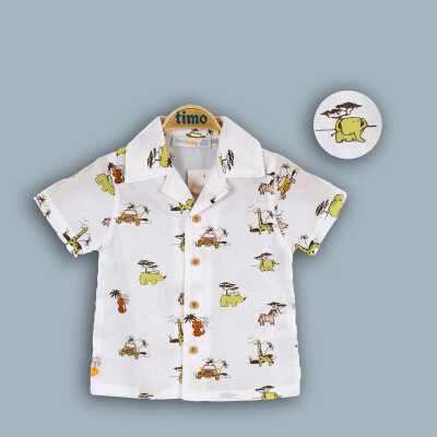 Wholesale Baby Boys Short Sleeve Shirt 6-24M Timo 1018-TE4DT202242251 - 2