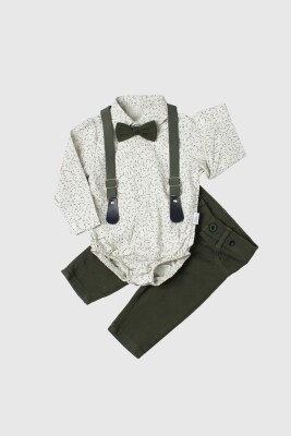 Wholesale Baby Boys Suit Set with Shirt Pants and Suspender 6-24M Kidexs 1026-35038 - 2