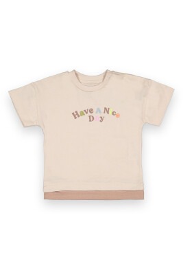 Wholesale Baby Boys T-shirt 6-18M Tuffy 1099-8015 Бежевый 