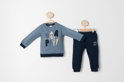 Wholesale Baby Boys Tracksuit Set 9-24M Sani 1068-10033 Синий