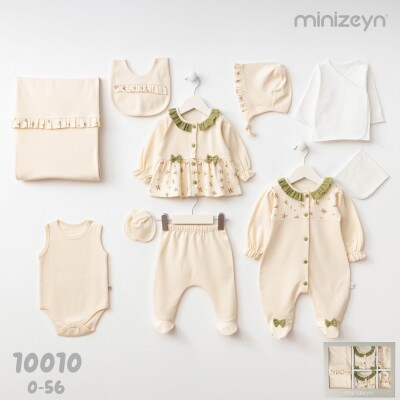 Wholesale Baby Girl 10pcs Baby Girl 10-piece Baby Bootee Suit Boxed 0-3M Minizeyn 2014-10010 - 1