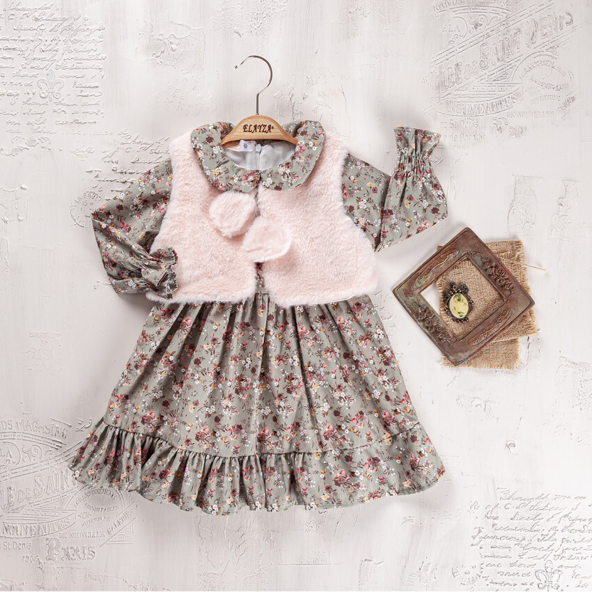 Wholesale Baby Girl 2-Piece Dress and Vest Set 9-24M Elayza 2023-2286 - 1