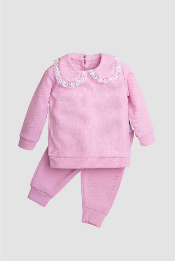 Wholesale Baby Girl 2-Piece Set with Lace Detail on Collar 9-24M Kidexs 1026-35088 - 1