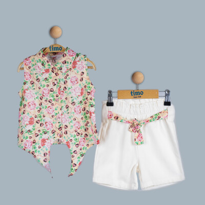 Wholesale Baby Girl 2-Piece Shirt and Shorts Set 6-24M Timo 1018-TK4DÜ012243411 Нежно-жёлтый 