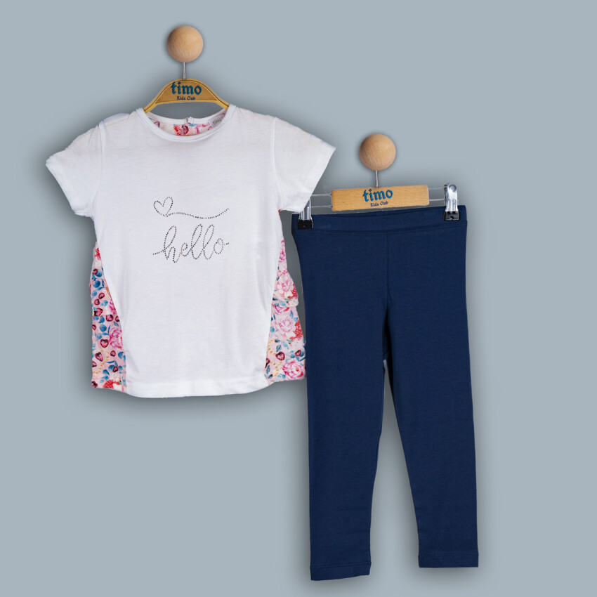 Wholesale Baby Girl 2-Piece T-Shirt and Tights Set 6-24M Timo 1018-TK4DÜ012243701 - 2