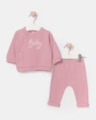 Wholesale Baby Girl 2 Pieces Asimetria Set Suit 3-12M Bupper Kids 1053-24541 - 2