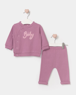 Wholesale Baby Girl 2 Pieces Asimetria Set Suit 3-12M Bupper Kids 1053-24541 - 4