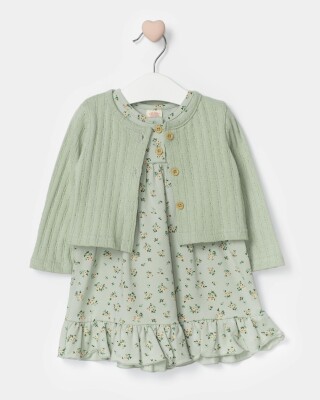 Wholesale Baby Girl 2 Pieces Dress Set Suit 9-24M Bupper Kids 1053-24502 Зелёный 