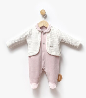 Wholesale Baby Girl 2pcs Cardigan and Velvet Jumpsuit 0-6M Bebbemini 2065-BM-2317 - Bebbemini