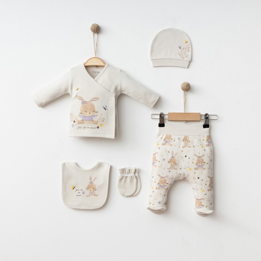 Wholesale Baby Girl 5-Piece Newborn Set 0-3M Vina baby 2042-003010 - 1