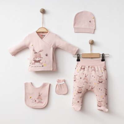 Wholesale Baby Girl 5pcs Newborn Set 0-3M Vina baby 2042-003010-1 Пудра