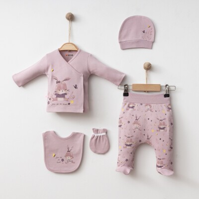 Wholesale Baby Girl 5pcs Newborn Set 0-3M Vina baby 2042-003010-1 - Vina Baby (1)