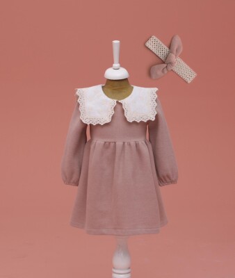 Wholesale Baby Girl Bandanna Dress 9-24M Lilax 1049-6580 Бежевый 