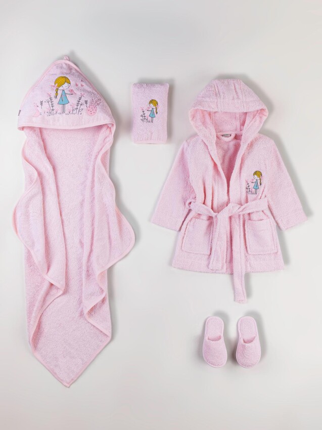 Wholesale Baby Girl Bathrobe Set 1-3Y Cassiope 2061-B-1 - 1