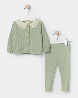 Wholesale Baby Girl Cardigan Closer Set Suit 9-24M Bupper Kids 1053-24525 Зелёный 