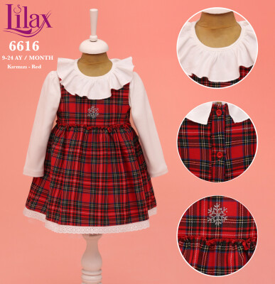 Wholesale Baby Girl Christmas Dress 9-24M Lilax 1049-6616 - Lilax