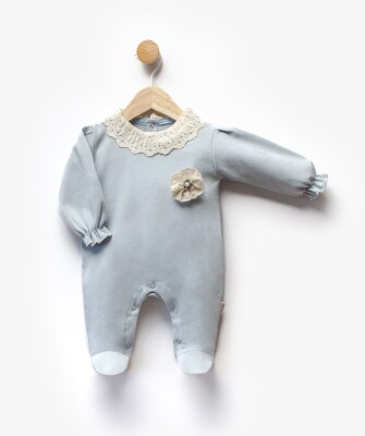 Wholesale Baby Girl Collar Detailed Jumpsuit 0-6M Bebbemini 2065-BM-2337 - 1