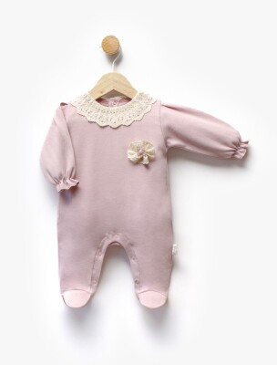 Wholesale Baby Girl Collar Detailed Jumpsuit 0-6M Bebbemini 2065-BM-2337 - 2