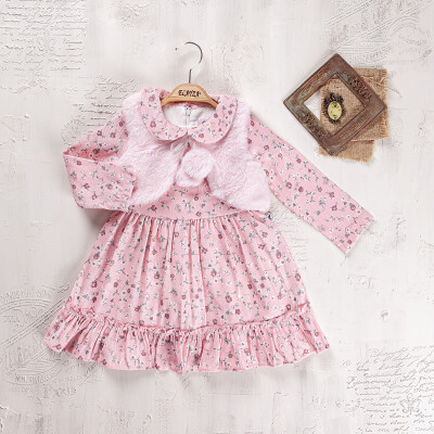 Wholesale Baby Girl Dress 2-5Y Cevval Minigirls 2024-2294 Розовый 
