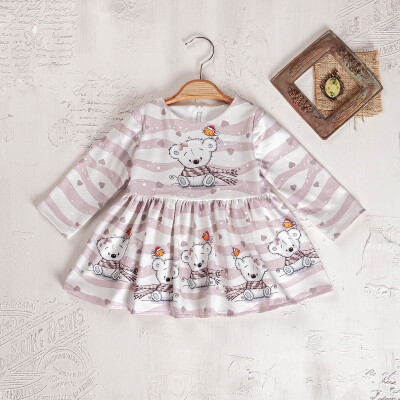 Wholesale Baby Girl Dress 3-6Y Elayza 2023-2397 Бежевый 