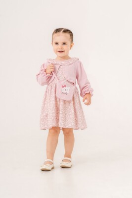 Wholesale Baby Girl Dress with Bolero and Floral Design and Bag 9-24M Eray Kids 1044-6335 - Eray Kids