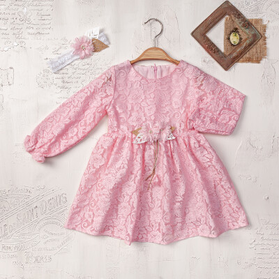Wholesale Baby Girl Dresses 9-24M Elayza 2023-2401 Розовый 
