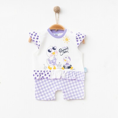 Wholesale Baby Girl Duck Print Polka Dot Short Romper 1-6M Hoppidik 2017-2293 - 3