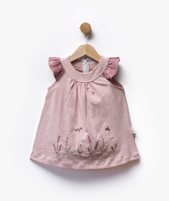 Wholesale Baby Girl Embroidered Dress 6-36M Flexi Baby 2063-229484 Розовый 